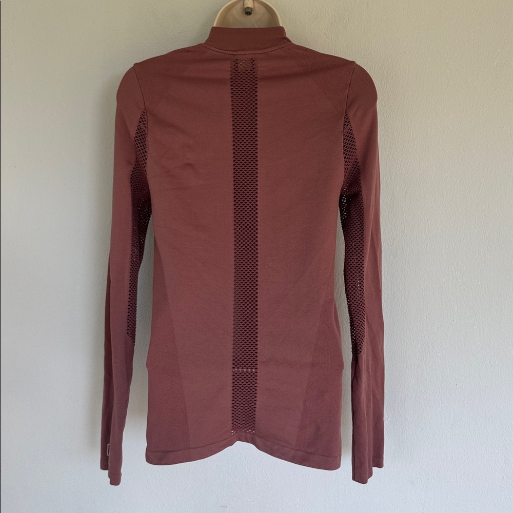 PINK Victoria’s Secret mauve seamless mesh full zip knit track jacket small - Picture 10 of 14
